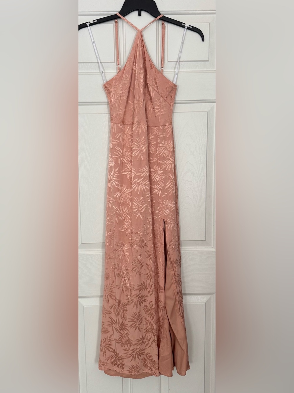 Lulu's Dusty Rose Floral Halter Maxi Dress